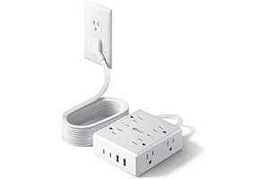 SUPERDANNY Extension Cord,Flat Plug Surge